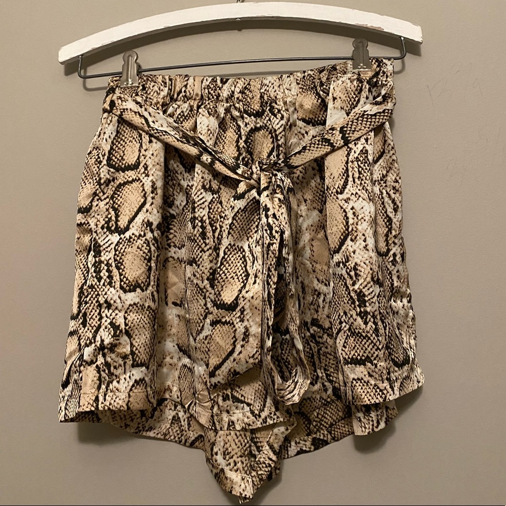 Satin snakeskin shorts!
